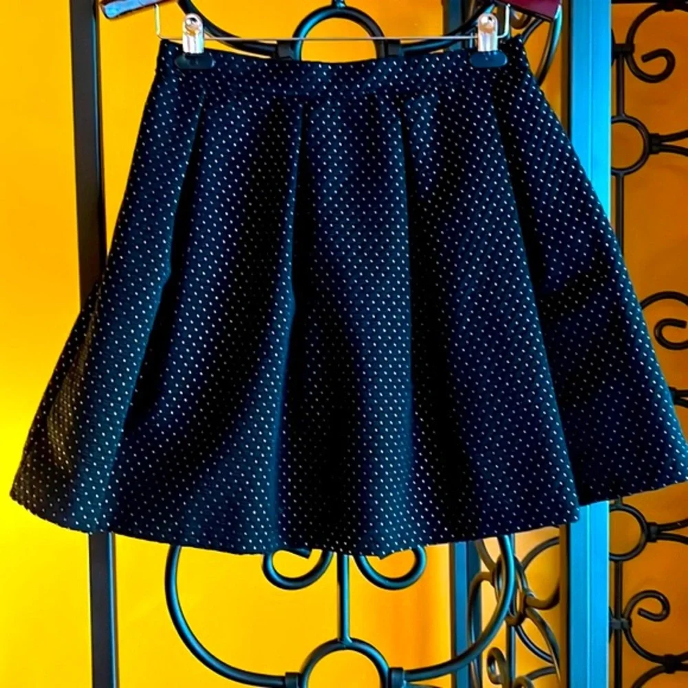 AQUA Black & Gold A-Line Skirt - Picture 1 of 9